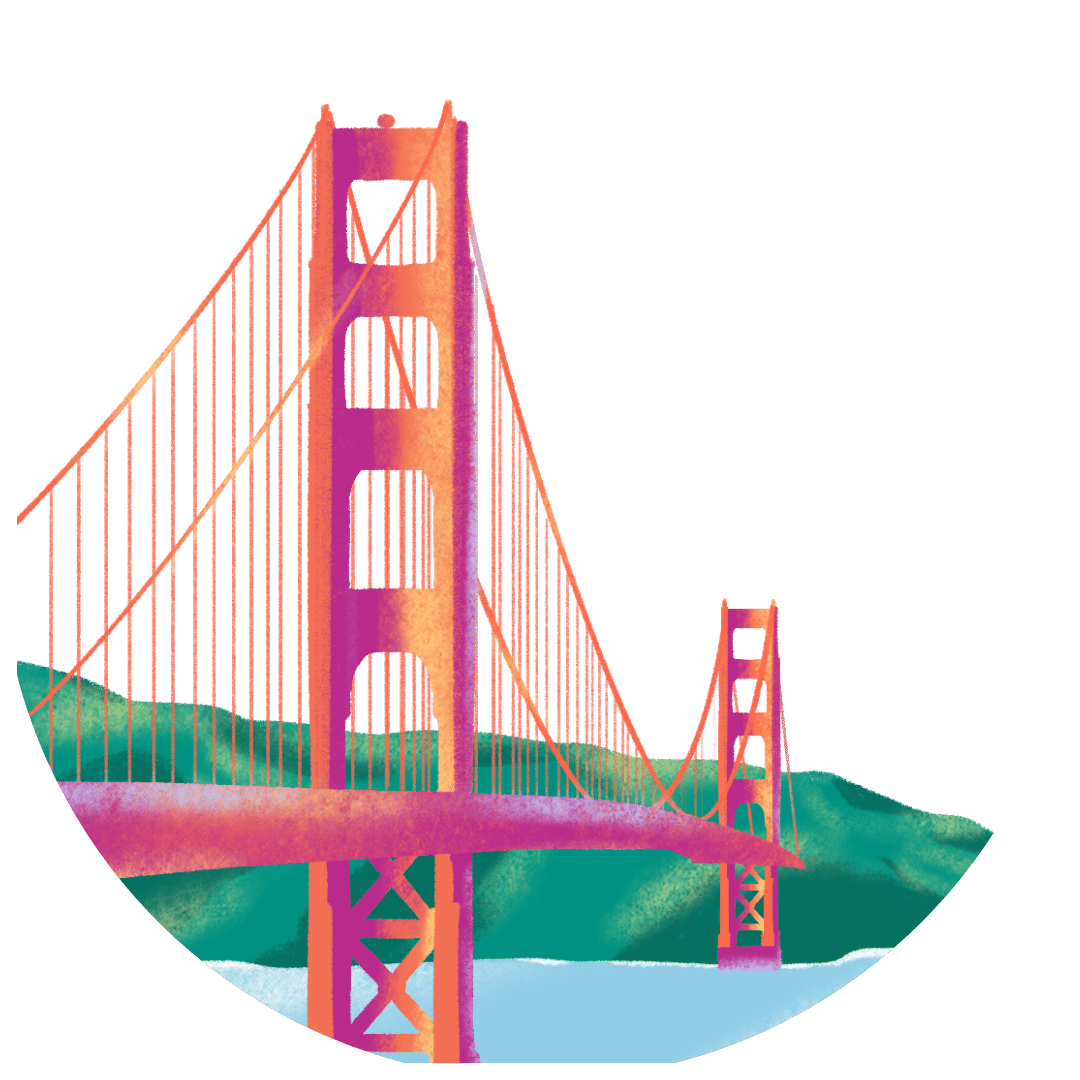 Golden Gate bridge illustration